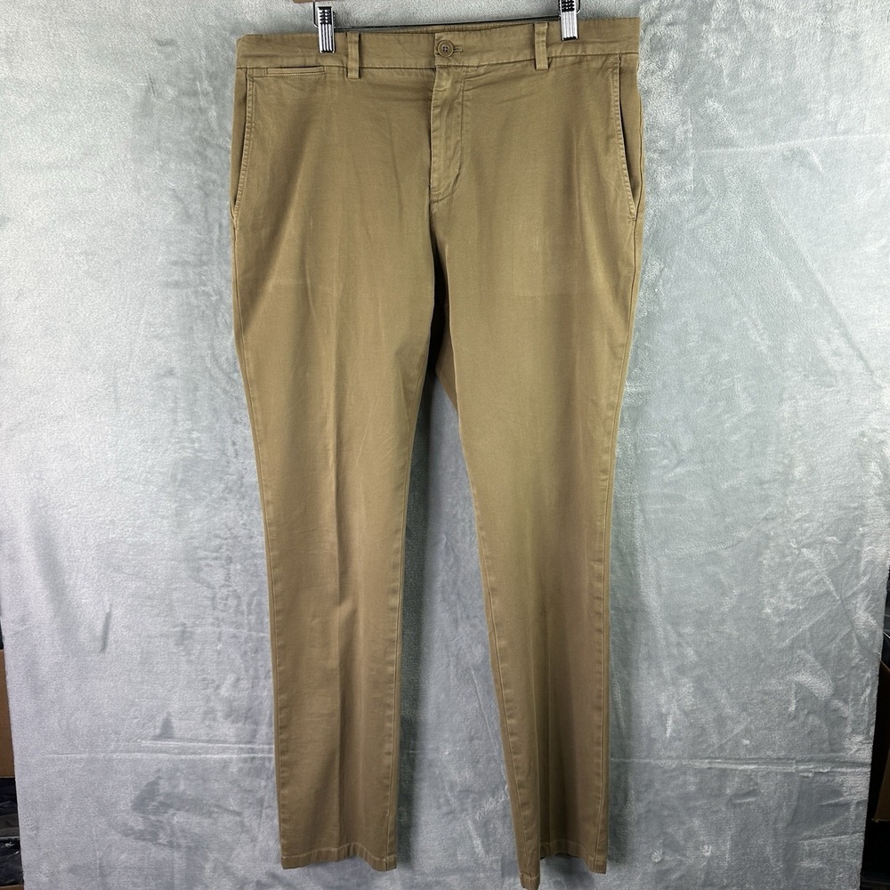 Vineyard Vines Slim Pants Men's 36x34 Khaki Tan Flat Front Stretch Chinos